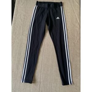 ADIDAS Original Black Stripe Leggings TIGHT FIT MID RISE FULL-LENGTH STYLE S NWT